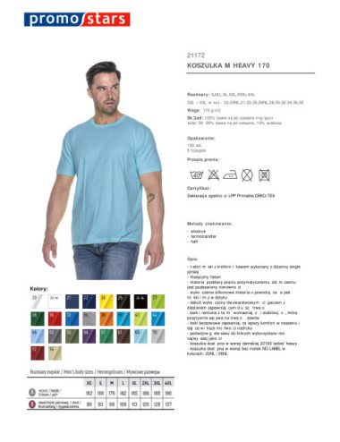 Heavy men`s t-shirt 170 light blue Promostars
