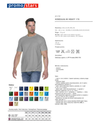 Schweres Herren-T-Shirt 170 hellgrau Promostars