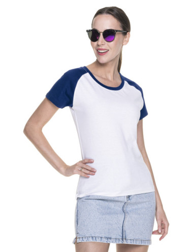 Damen-Kreuzfahrt-Damen-T-Shirt weiß/marineblau Promostars