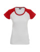 Promostars LADIES` CRUISE Damen T-SHIRT WEISS/ROT DTG-Druck