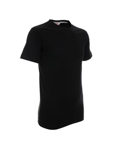 Promostars HEAVY SLIM Men`s T-SHIRT BLACK embroidery logo print silkscreen