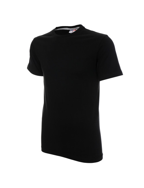 Promostars HEAVY SLIM HERREN T-SHIRT SCHWARZ Stickerei Logo Druck Siebdruck