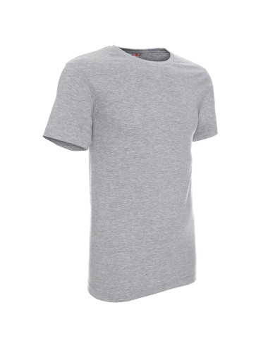 Promostars HEAVY SLIM HERREN T-SHIRT HELLGRAU MELANGE mit Druckstickerei