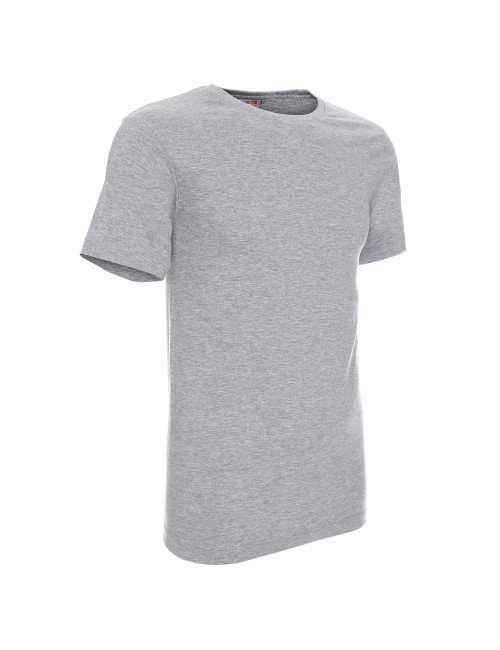 Promostars HEAVY SLIM HERREN T-SHIRT HELLGRAU MELANGE mit Druckstickerei