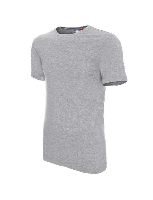 Promostars HEAVY SLIM Men`s T-SHIRT LIGHT GRAY MELANGE embroidery print