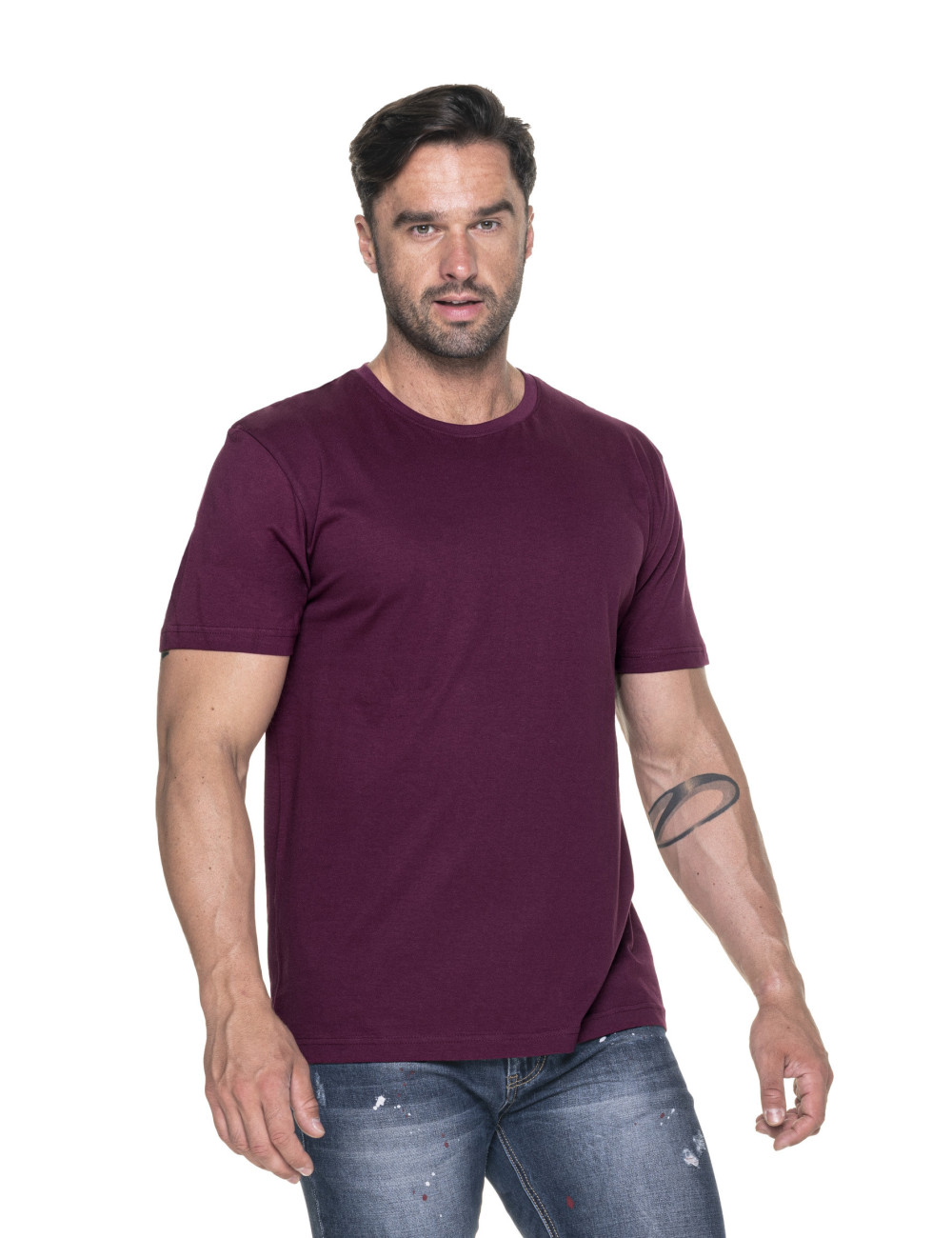 Heavy slim t-shirt burgundy Promostars