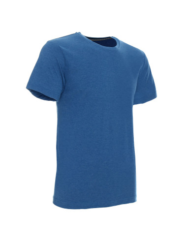 Promostars HEAVY SLIM Men`s T-SHIRT BLUE MELANGE printed logo embroidery