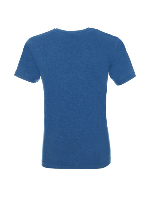 Promostars HEAVY SLIM Men`s T-SHIRT BLUE MELANGE printed logo embroidery
