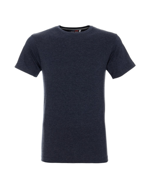 Promostars HEAVY SLIM Men`s T-SHIRT STEEL-BLUE MELANGE embroidery