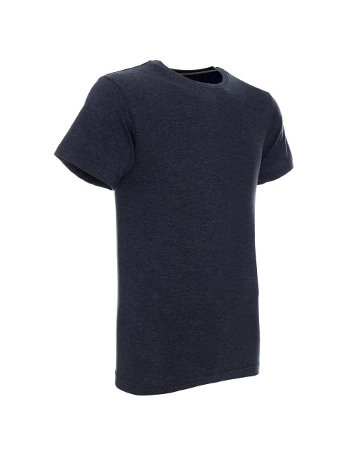 Promostars HEAVY SLIM HERREN-T-SHIRT, STAHLBLAU MELANGE-Stickerei