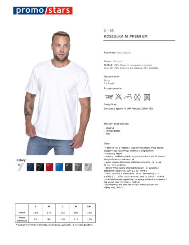 Premium men`s t-shirt white Promostars