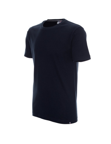 Promostars PREMIUM Herren-T-Shirt, marineblauer Aufdruck, Stickerei, Logo-Transfer