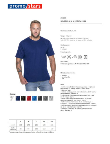 Premium men`s t-shirt navy Promostars