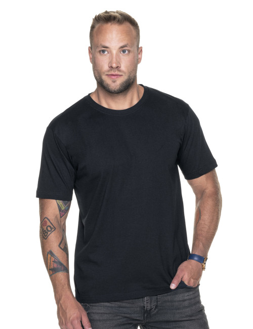 Promostars PREMIUM Men`s T-SHIRT BLACK embroidery logo print silkscreen