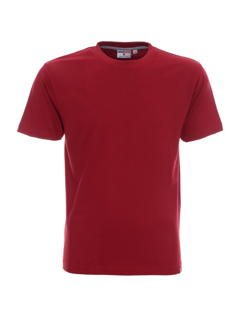 Promostars PREMIUM Men`s T-SHIRT DARK RED embroidered logo DTG print