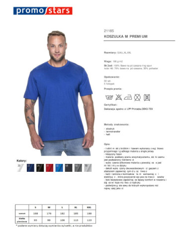 Premium koszulka męska chabrowy Promostars