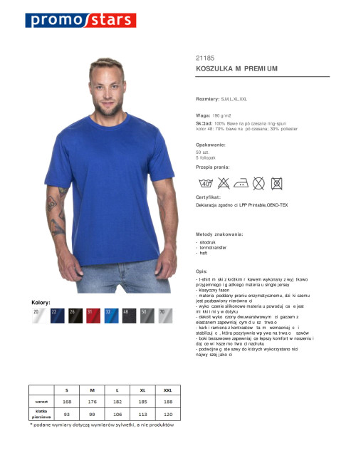 Promostars PREMIUM HERREN T-SHIRT COVERNON BRAUN Logodruck, Stickerei, Siebdruck
