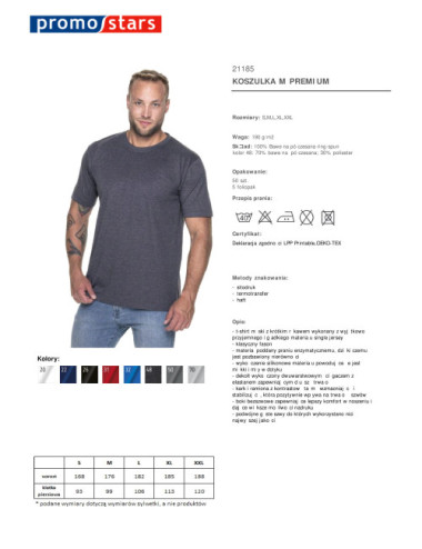 Premium men`s t-shirt dark gray melange Promostars