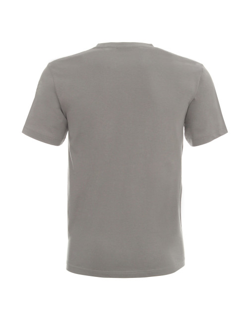 Promostars PREMIUM HERREN T-SHIRT HELLGRAU mit Siebdruck und Logo-Stickerei