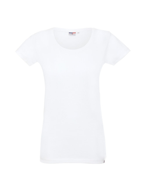 Promostars LADIES` PREMIUM Damen-T-Shirt, weißer Aufdruck, Stickerei, Siebdruck