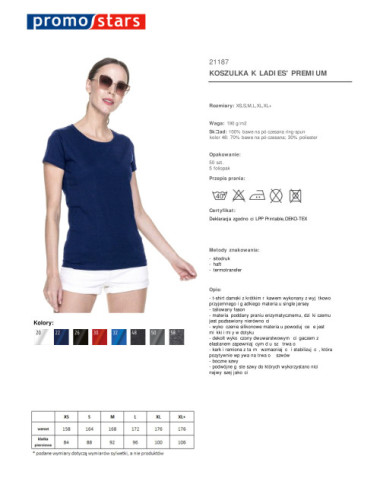 Damen-Premium-Damen-T-Shirt, marineblau von Promostars