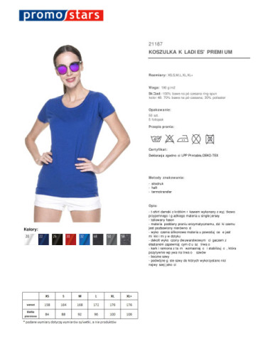 Damen Premium Damen T-Shirt kornblumenblau Promostars
