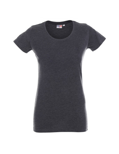 Promostars LADIES` PREMIUM Damen T-SHIRT DARK GREY MELANGE Stickerei
