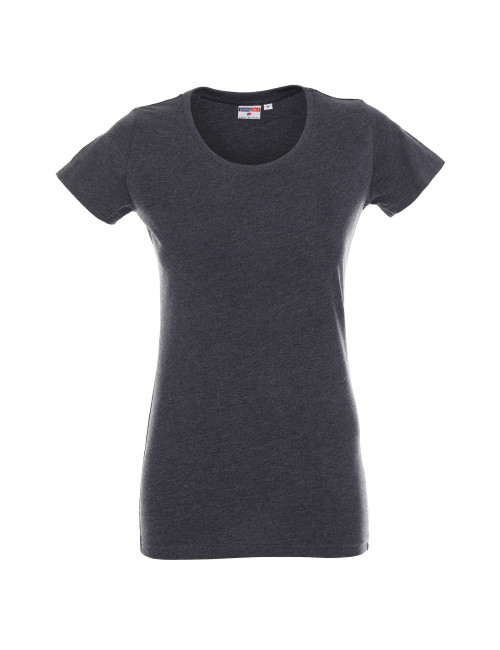 Promostars LADIES` PREMIUM Damen T-SHIRT DARK GREY MELANGE Stickerei