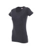 Promostars LADIES` PREMIUM Damen T-SHIRT DARK GREY MELANGE Stickerei