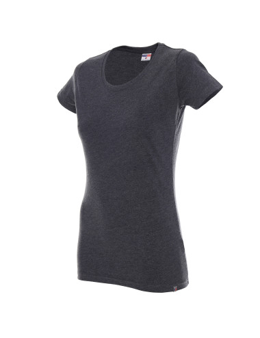 Promostars LADIES` PREMIUM T-SHIRT Women`s DARK GRAY MELANGE embroidery