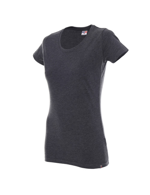 Promostars LADIES` PREMIUM T-SHIRT Women`s DARK GRAY MELANGE embroidery