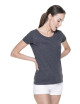 Promostars LADIES` PREMIUM Damen T-SHIRT DARK GREY MELANGE Stickerei