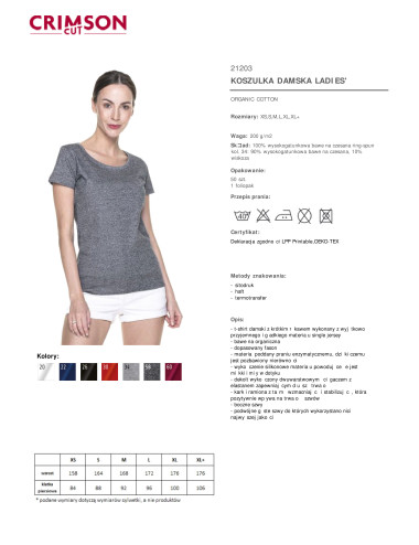 Purpur geschnittenes Damen-T-Shirt LADIES` PREMIUM PLUS PEPPER mit Logo-Stickerei