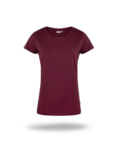 Crimson cut women`s t-shirt LADIES` PREMIUM PLUS RED WINE with logo