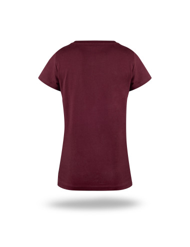 Crimson cut koszulka damska LADIES' PREMIUM PLUS CZERWONE WINO z logo