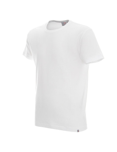 CRIMSON CUT PREMIUM PLUS Men`s T-SHIRT WHITE screenprint logo
