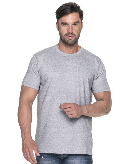 CRIMSON CUT PREMIUM PLUS Men`s T-SHIRT LIGHT GRAY MELANGE logo print