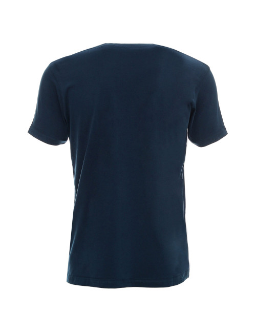 CRIMSON CUT MOSS Men`s T-SHIRT DARK BLUE DTG print logo embroidery