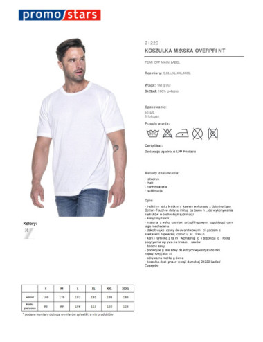 Men`s t-shirt overprint white Promostars