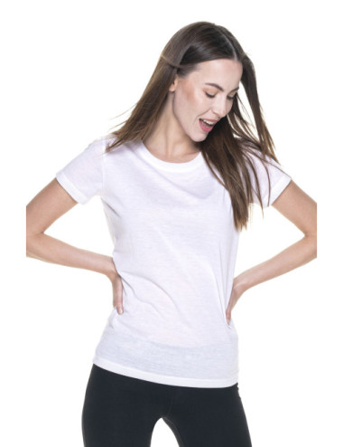 Women`s t-shirt ladies` overprint white Promostars
