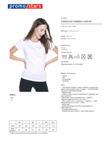 Koszulka damska ladies' overprint biały Promostars