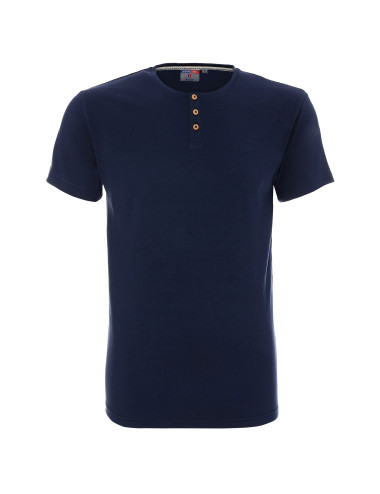 Promostars BUTTON Men`s BLOUSE NAVY print embroidery logo screen printing