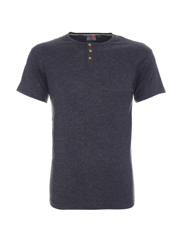 Promostars BUTTON Men`s BLOUSE DARK GRAY MELANGE Embroidery Screen Print