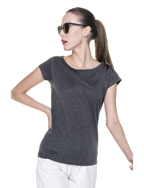 CRIMSON CUT FANTASY Damen T-SHIRT DUNKELGRAU MELANGE DTG-Stickerei