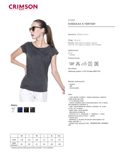 CRIMSON CUT FANTASY Women`s T-SHIRT DARK GRAY MELANGE DTG print embroidery