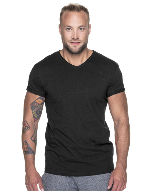 CRIMSON CUT LIFE Herren T-SHIRT SCHWARZ Stickerei DTF-Druck Siebdruck-Logo