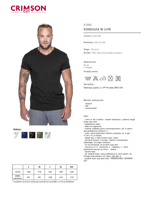 CRIMSON CUT LIFE T-SHIRT Men`s BLACK embroidery print DTF silkscreen logo