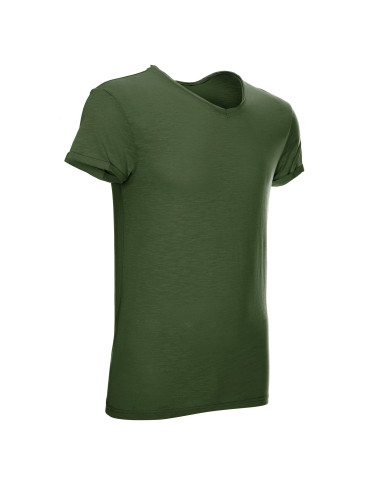 CRIMSON CUT LIFE HERREN-T-SHIRT KHAKI-Druck, Siebdruck, Logo-Transfer