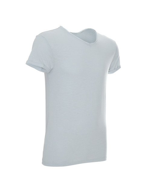 CRIMSON CUT LIFE HERREN-T-SHIRT GRAU BLAU mit Siebdruck-Stickerei