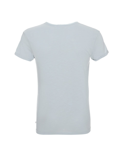 CRIMSON CUT LIFE HERREN-T-SHIRT GRAU BLAU mit Siebdruck-Stickerei